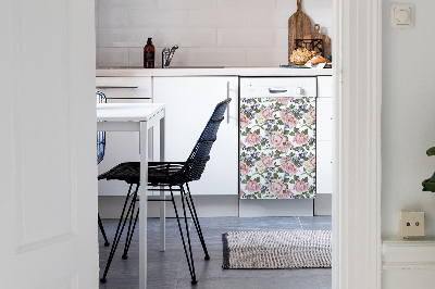 Coperchio magnetico decorativo per lavastoviglie Rose ad acquerello