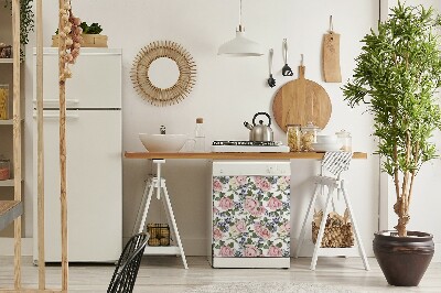 Coperchio magnetico decorativo per lavastoviglie Rose ad acquerello