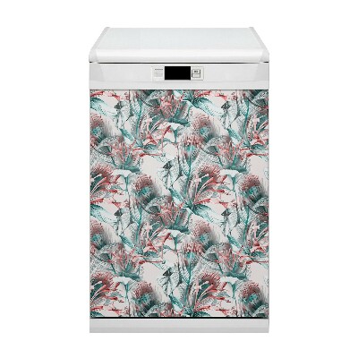 Copertura magnetica per porta della lavastoviglie Disegno tropicale