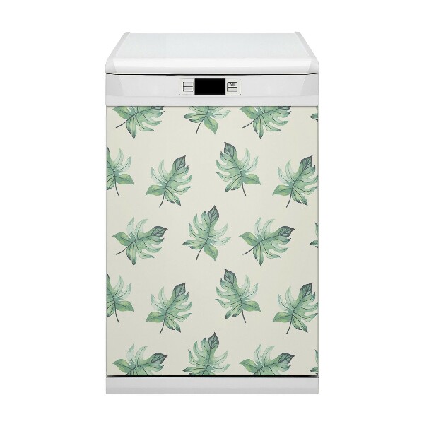 Adesivo magnetico per lavastoviglie Foglie tropicali