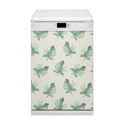 Adesivo magnetico per lavastoviglie Foglie tropicali
