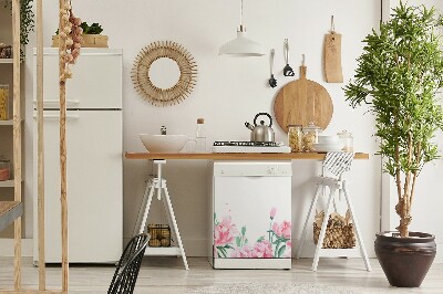 Adesivo magnetico per lavastoviglie Fiori rosa