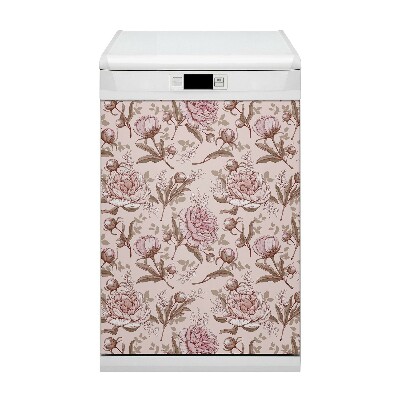 Adesivo magnetico per lavastoviglie Peonie rosa