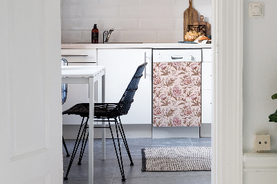 Adesivo magnetico per lavastoviglie Peonie rosa
