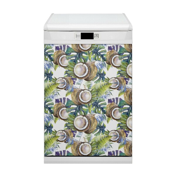 Copertura magnetica per lavastoviglie Coconut e foglie