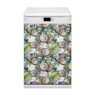 Copertura magnetica per lavastoviglie Coconut e foglie