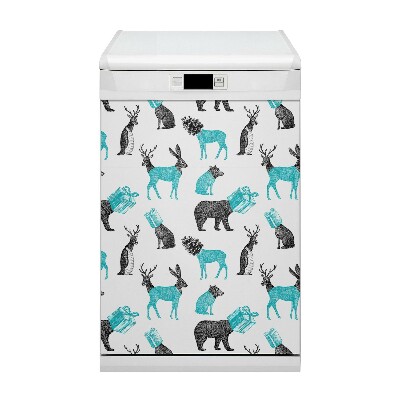 Copertura magnetica per porta della lavastoviglie Animali
