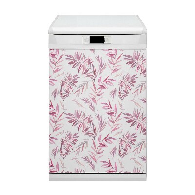 Copertura magnetica per lavastoviglie Foglie rosa