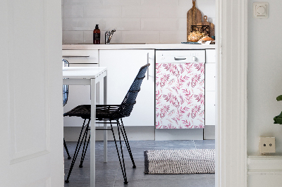 Copertura magnetica per lavastoviglie Foglie rosa