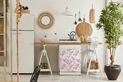 Copertura magnetica per lavastoviglie Foglie rosa