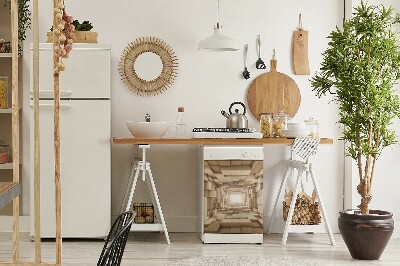 Adesivo magnetico per lavastoviglie Astrazione in legno
