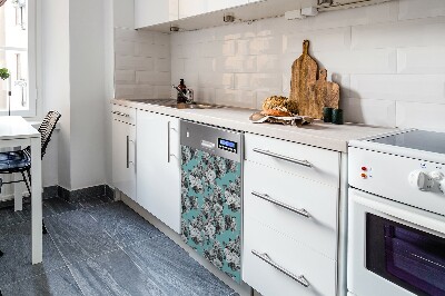 Copertura magnetica per lavastoviglie Rose bianche e nere