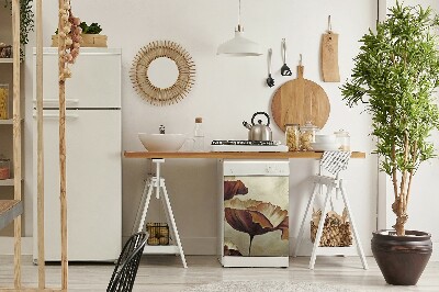Pannello magnetico per lavastoviglie Dipingere grandi papaveri