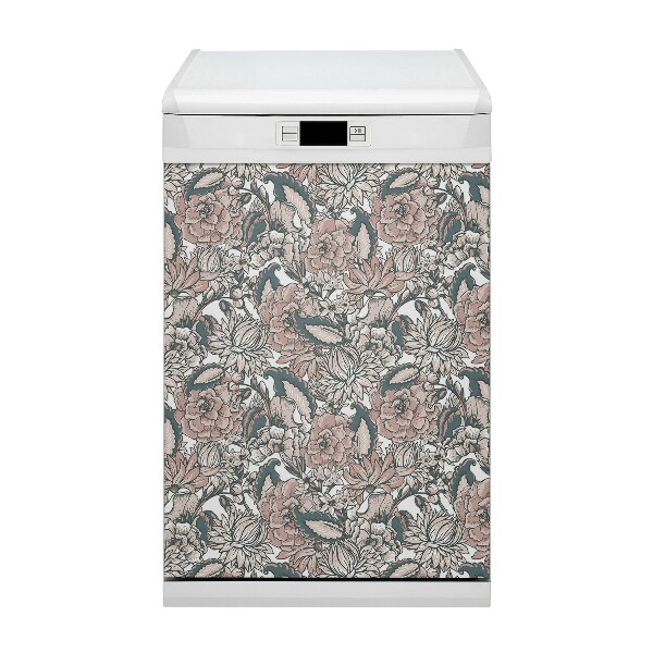 Adesivo magnetico per lavastoviglie Fiori rosa