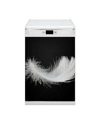 Coperchio magnetico decorativo per lavastoviglie piuma bianca