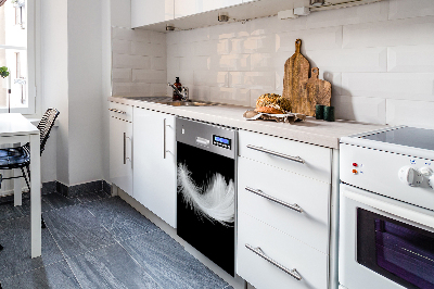 Coperchio magnetico decorativo per lavastoviglie piuma bianca