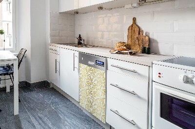 Copertura magnetica per porta della lavastoviglie foglie dorate