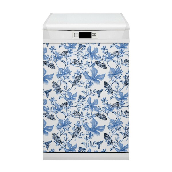 Pannello magnetico per lavastoviglie Fiori blu