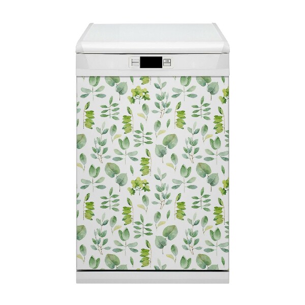 Coperchio magnetico decorativo per lavastoviglie Foglie verdi
