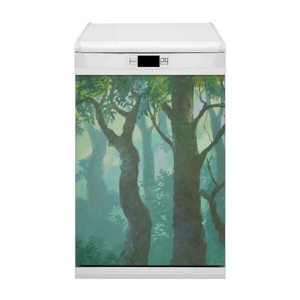Copertura magnetica per porta della lavastoviglie foresta oscura
