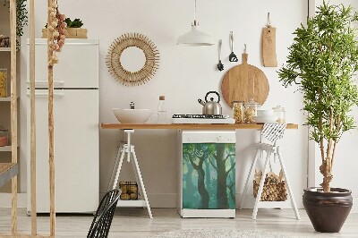Copertura magnetica per porta della lavastoviglie foresta oscura