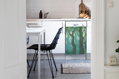 Copertura magnetica per porta della lavastoviglie foresta oscura