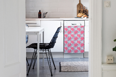 Copertura magnetica per lavastoviglie Foglie rosa