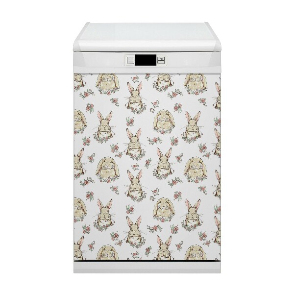 Coperchio magnetico decorativo per lavastoviglie Conigli marroni chiari