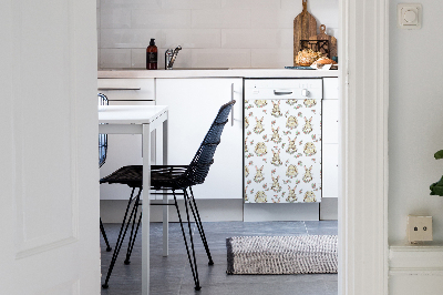 Coperchio magnetico decorativo per lavastoviglie Conigli marroni chiari