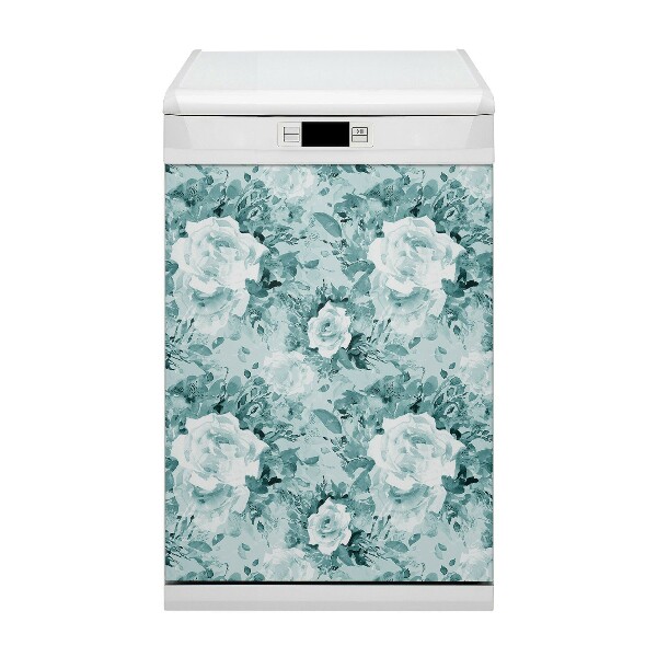 Copertura magnetica per porta della lavastoviglie Fiori blu