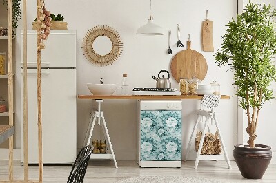 Copertura magnetica per porta della lavastoviglie Fiori blu