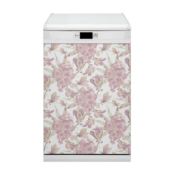 Coperchio magnetico decorativo per lavastoviglie Hibiscus rosa pallido