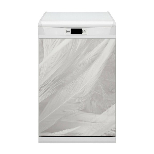 Coperchio magnetico decorativo per lavastoviglie Belle piume bianche