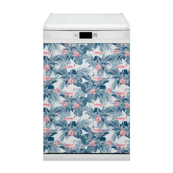 Copertura magnetica per lavastoviglie Flamingos e macchie