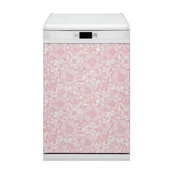 Adesivo magnetico per lavastoviglie Fiori di contorno