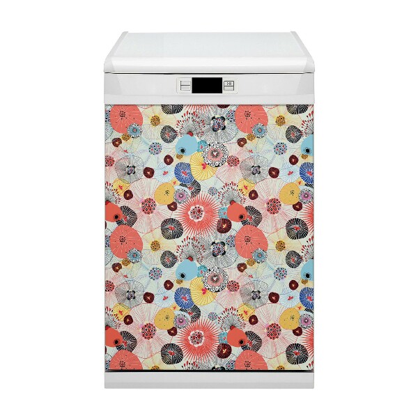 Copertura magnetica per porta della lavastoviglie Pattern floreale