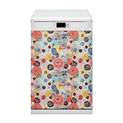 Copertura magnetica per porta della lavastoviglie Pattern floreale