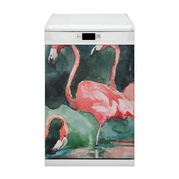 Adesivo magnetico per lavastoviglie Flamingo dipinto