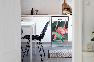 Adesivo magnetico per lavastoviglie Flamingo dipinto