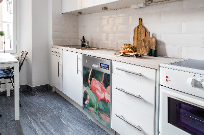 Adesivo magnetico per lavastoviglie Flamingo dipinto