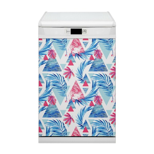 Copertura magnetica per porta della lavastoviglie Foglie triangolari