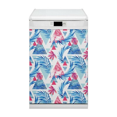 Copertura magnetica per porta della lavastoviglie Foglie triangolari