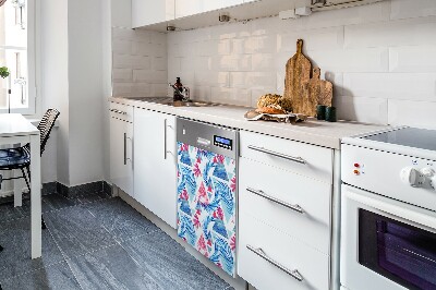 Copertura magnetica per porta della lavastoviglie Foglie triangolari