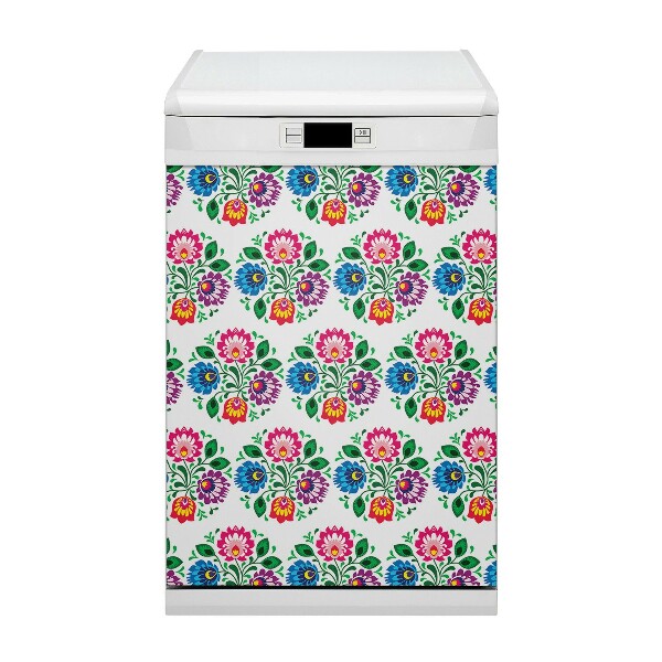 Adesivo magnetico per lavastoviglie Fiori in stile folk