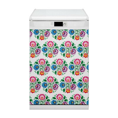 Adesivo magnetico per lavastoviglie Fiori in stile folk