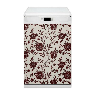 Pannello magnetico per lavastoviglie Fiori bordeaux