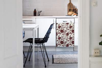 Pannello magnetico per lavastoviglie Fiori bordeaux