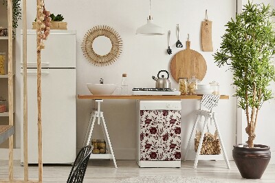 Pannello magnetico per lavastoviglie Fiori bordeaux
