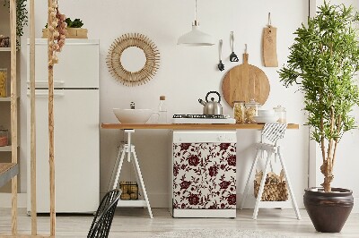 Pannello magnetico per lavastoviglie Fiori bordeaux