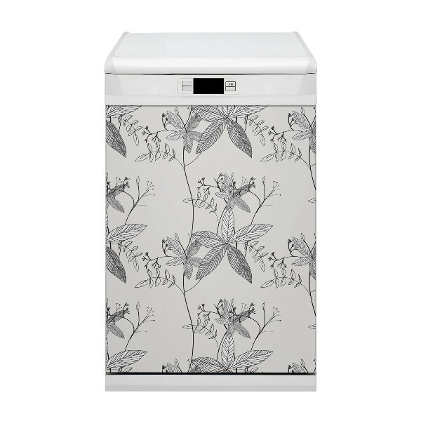 Coperchio magnetico decorativo per lavastoviglie Doodle Fiori